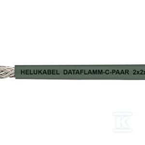Przewód bezhalogenowy do przesyłu danych, parowany, ekranowany DATAFLAMM®-C-PAAR 10x2x0,14 mm2 szary, żyły kolorowe wg DIN 47100 52441