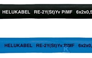 Kabel do przesyłu danych PE/PVC, parowany, podwójnie ekranowany RE-2Y(St)Yv PiMF 12x2x1,3 mm2 niebieski 21552