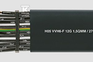 Przewód PVC płaski PVC-flat 5G16 mm2 czarny, żyły kolorowe wg DIN VDE 0293-308 27025