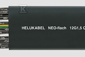 Przewód gumowy płaski NEO-Flat 12G1,5 mm2 czarny, identyfikacja żył wg DIN VDE 0293-308 28006