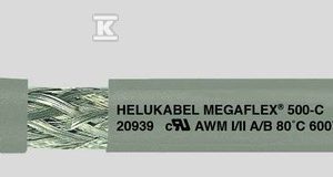 Przewód bezhalogenowy sterowniczo-zasilający wg norm zagranicznych, ekranowany MEGAFLEX 500-C 10G0,5 mm2 żyły czarne numerowane wg DIN VDE 0293-334 13509