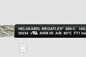 Przewód elastyczny 600/1000 V MEGAFLEX 600-C 10G0,5 czarny bezhalogenowy, ekranowany 15225