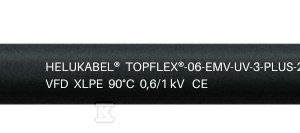 Przewód bezhalogenowy do falowników TOPFLEX®-06-EMV-UV-3-PLUS-2XSLCHK-J 3×10+3G1,5 mm2 czarny, żyły kolorowe wg DIN VDE 0293-308 18052046