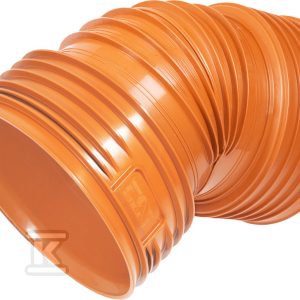 Kolano dwukielichowe PP K2-KAN DN/OD 160/15, korugowane, bez uszczelki, do kan.zewnętrznej, kolor pomarańczowy 1013233150
