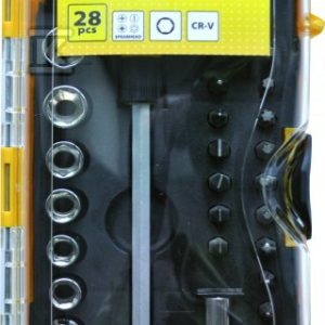 Zestaw wkrętak T bity nasadki PVC box 28cz MN-14-512