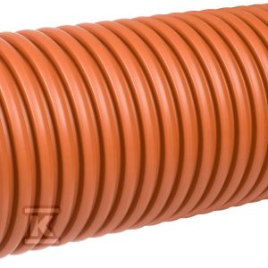Rura kanalizacyjna zewnętrzna PP K2-KAN DN/ID 600×6000 SN8, bezkielichowa korugowana 2-warstwowa, bez uszczelki, kolor pomarańczowy 0943543600