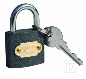 Kłódka żeliwna szara 38 mm pudełko MN-02-238