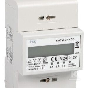 Licznik zużycia energii elektrycznej, 1P, In 45A KDEM-3P LCD KANLUX IDEAL TS 19344