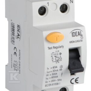 Wyłącznik różnicowo-prądowy, 2P KRD6-2/63/30 KANLUX IDEAL TS 23182