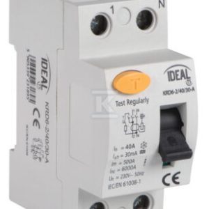 Wyłącznik różnicowo-prądowy, 2P KRD6-2/40/30-A KANLUX IDEAL TS 23189