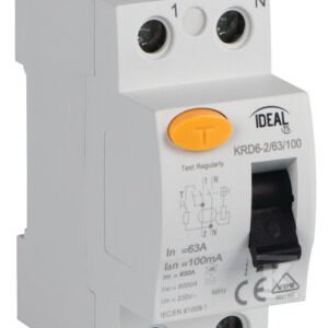 Wyłącznik różnicowo-prądowy, 2P KRD6-2/63/100 KANLUX IDEAL TS 23204