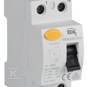 Wyłącznik różnicowo-prądowy, 2P KRD6-2/40/100-A KANLUX IDEAL TS 23226