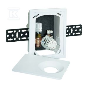 Ogranicznik temperatury powrotu Multibox AFC K, biały – Podtynkowy regulator ogrzewania podłogowego z ogranicznikiem przepływu z głowicą termostatyczną K 9318-00.800
