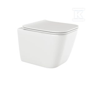 Miska WC bezkołnierzowa PAROS biały z deską wolnoopadającą. CE-90-001-W