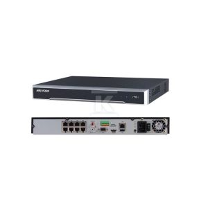 Rejestrator IP 8 CH, 2xHDD, 1xLAN, 8 kanałow PoE, HDMI+VGA, wejście/wyjście audio + alarm DS-7608NI-K2/8P