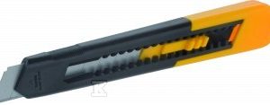 Nóż na ostrza łamane 18 mm żółto-szary blister MN-63-019
