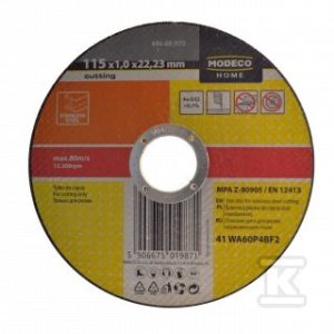 Ściernica do cięcia stali nierdz. 115×1.0x22,23 mm plaska MN-68-970
