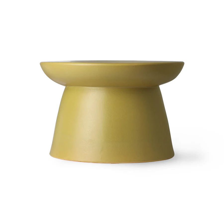 Stolik boczny ceramiczny HKliving – zielony XL, stolik kawowy z kamionki do salonu