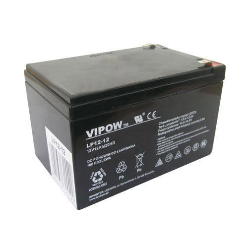 Baterie olověná 12V 12Ah VIPOW BAT0216
