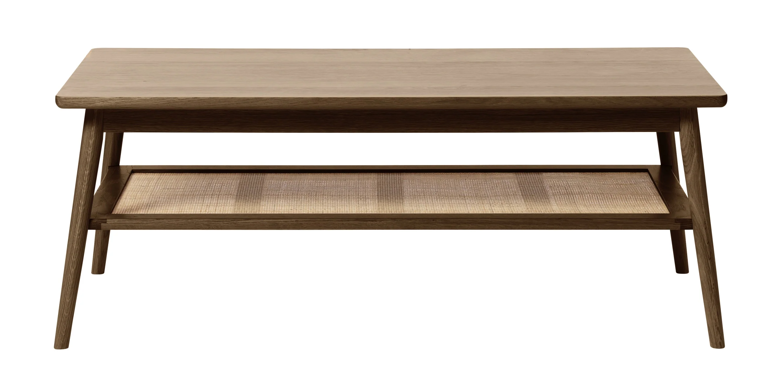 Stolik kawowy Visimmy 60×120 cm przyciemniony dąb/plecionka