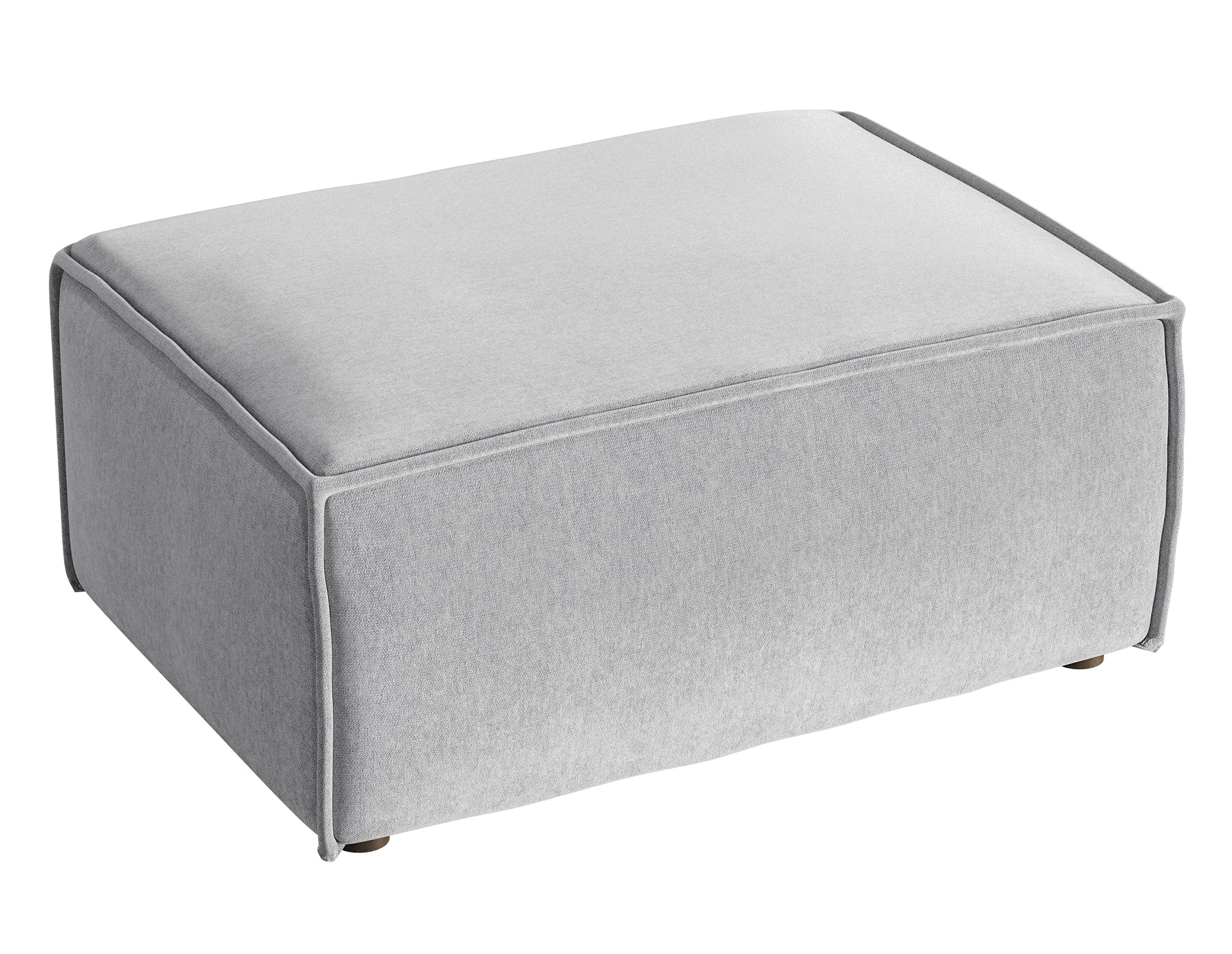 Pufa Copertino 65×90 cm jasnoszara welur hydrofobowy