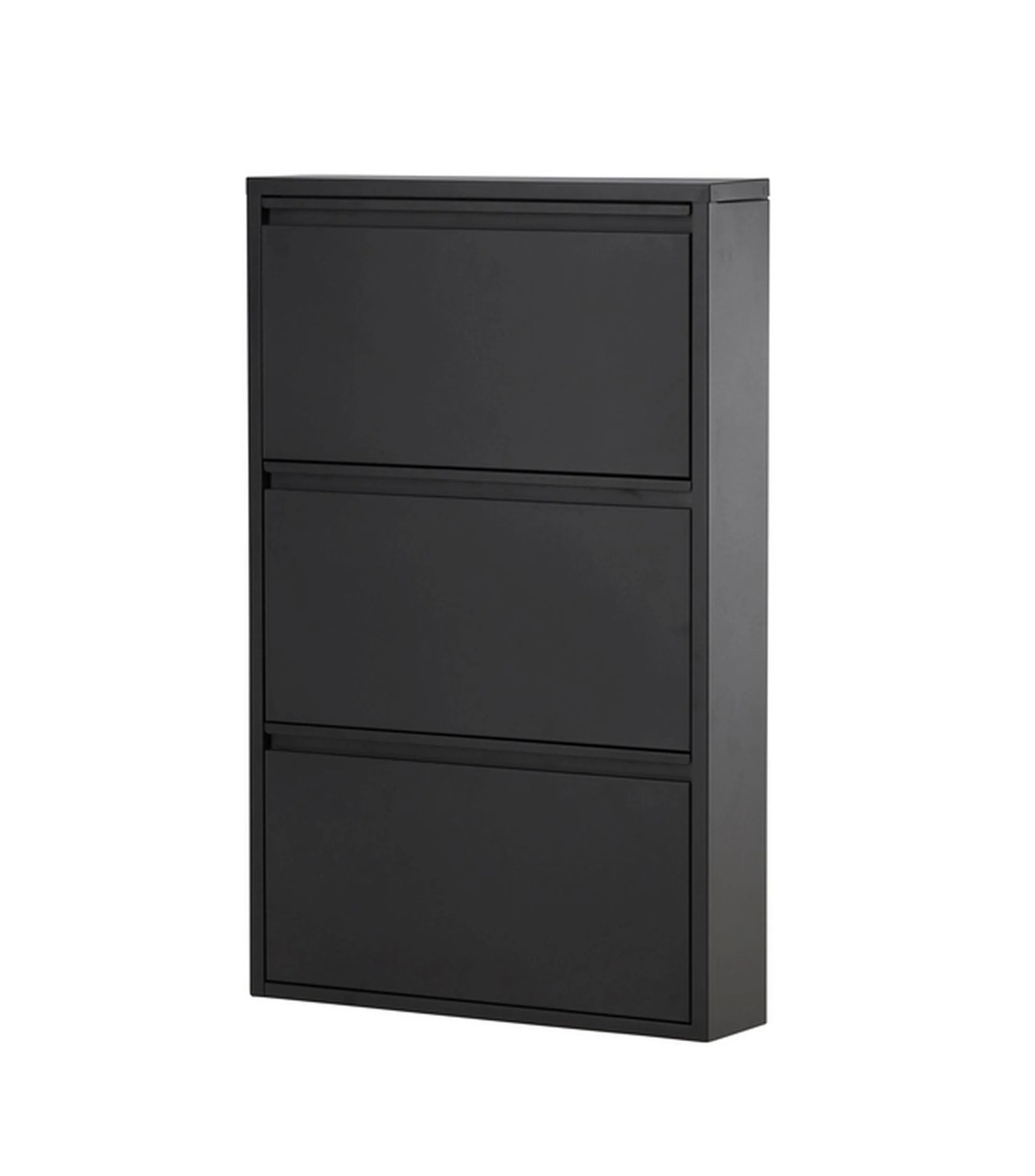 Szafka na buty Voties 103×60 cm z trzema półkami czarna stalowa