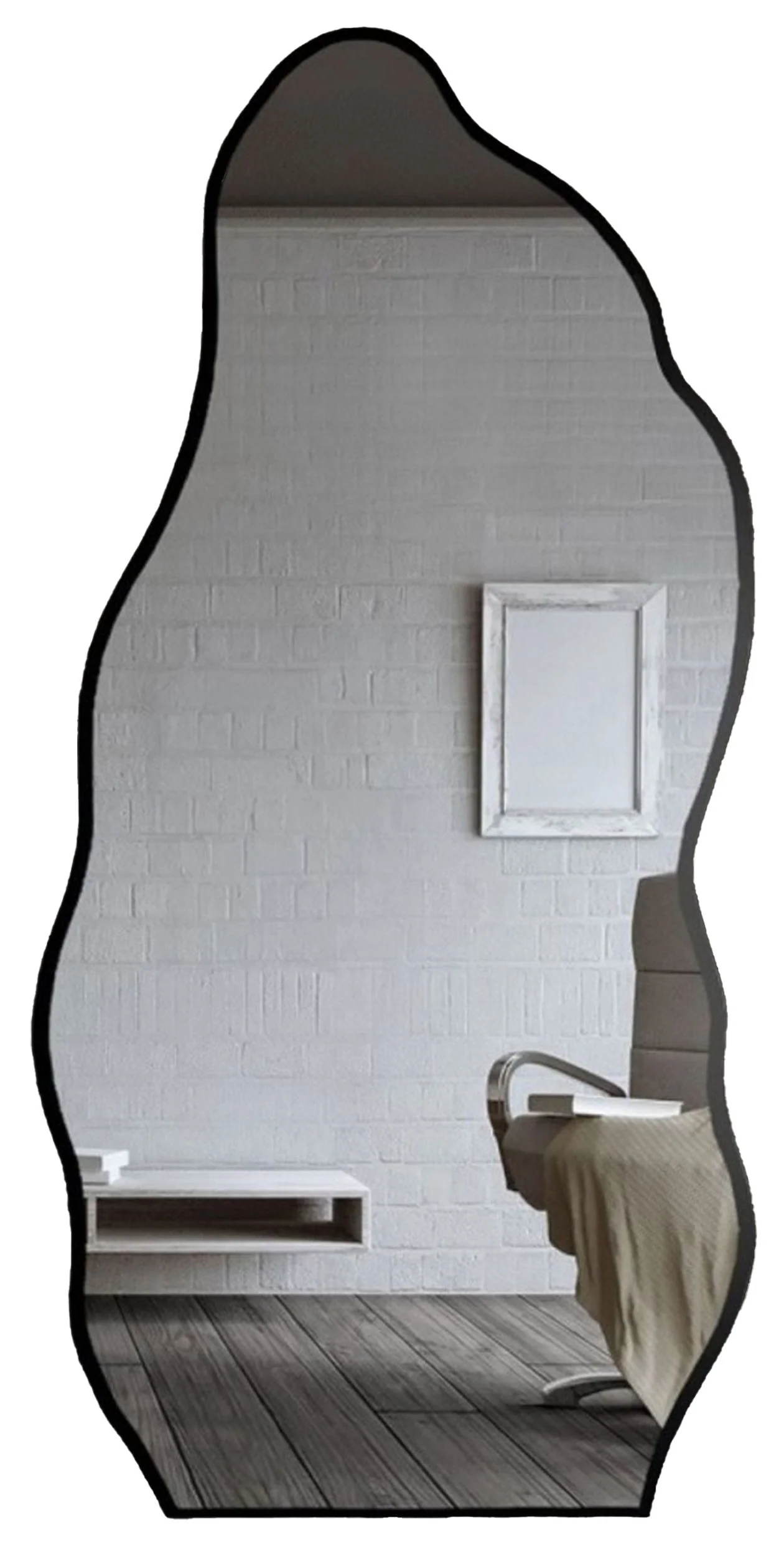 Lustro ścienne Auro 195×90 cm w czarnej ramie