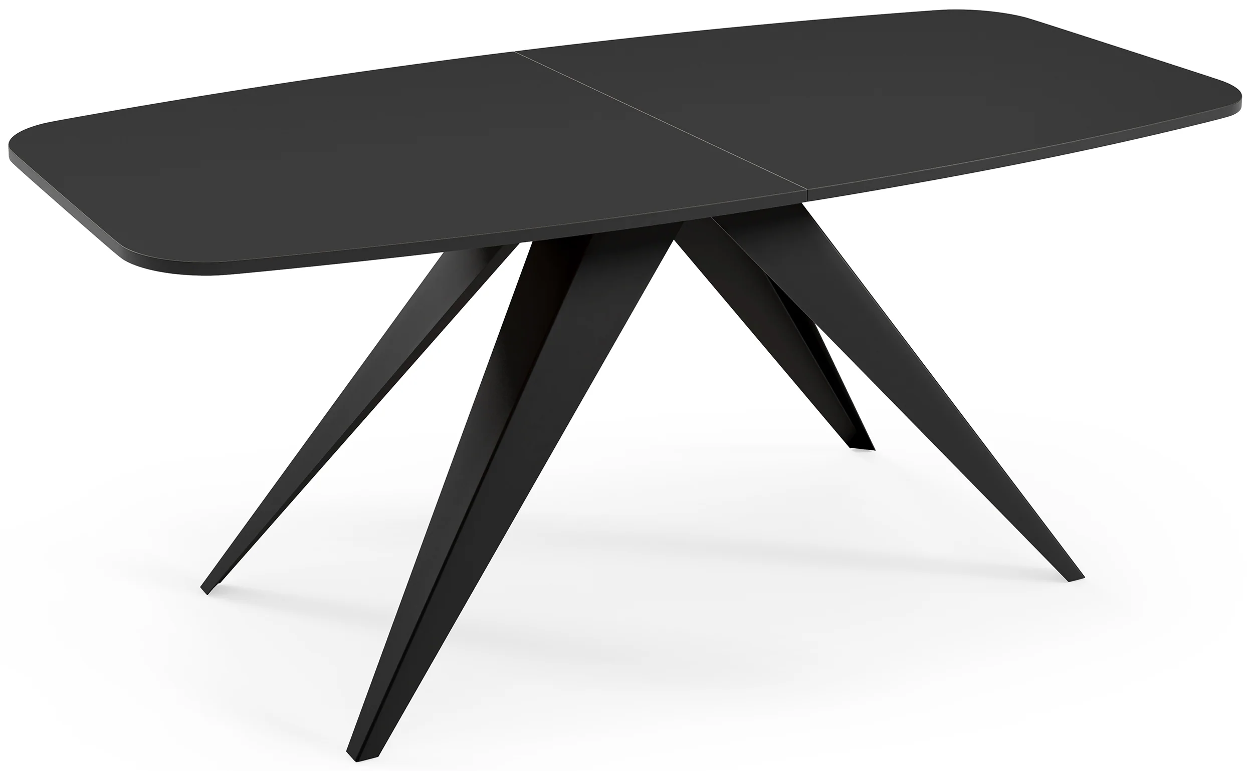 Stół rozkładany do jadalni Ferrory 180-218×90 cm Czarny Molet z czarnymi nogami