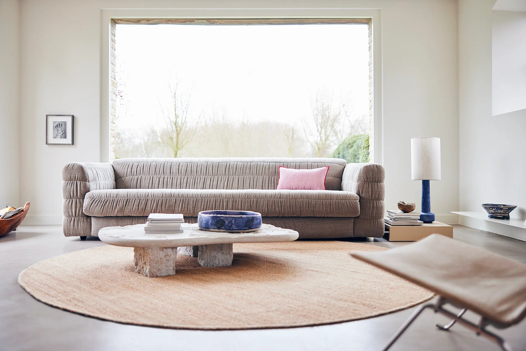 Dywan okrągły z konopi HKliving Natural – ø 250 cm