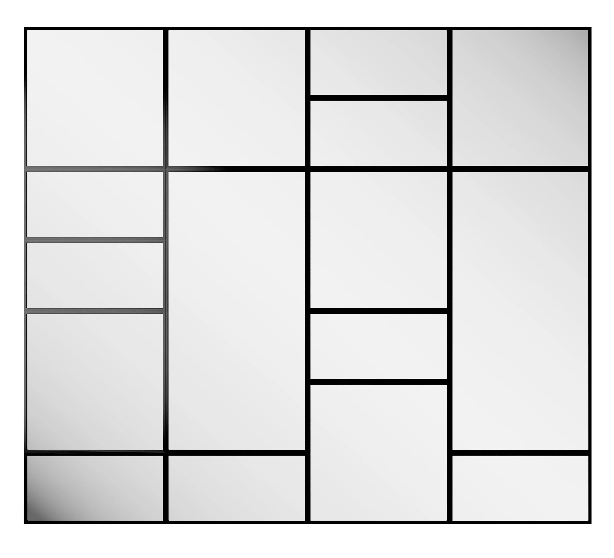 Zestaw paneli lustrzanych Antares 280×245 cm czarna rama