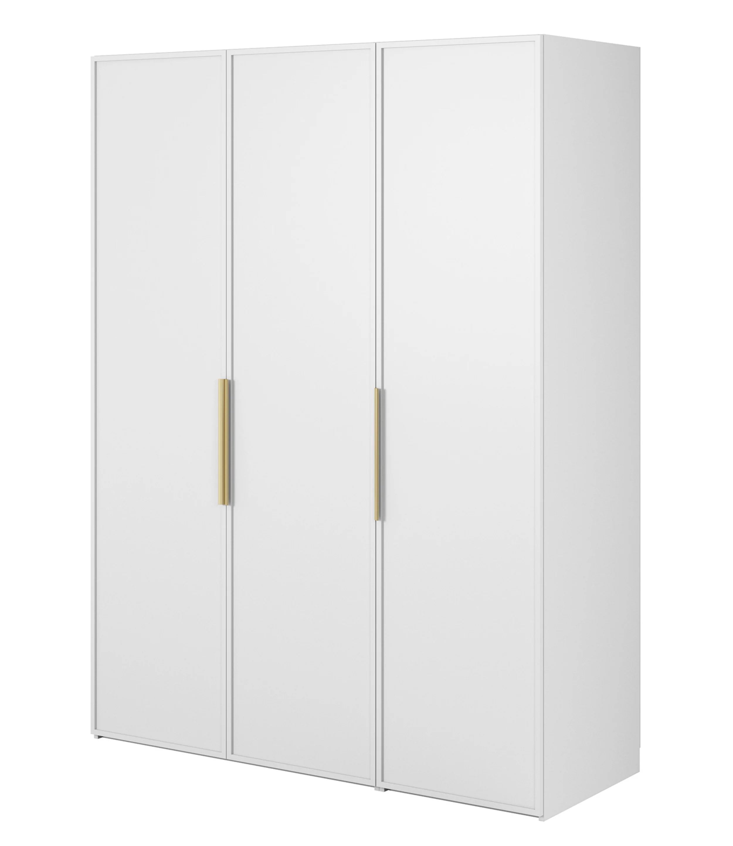 Szafa trzydrzwiowa Frame z drążkiem i półkami 150 cm Biała